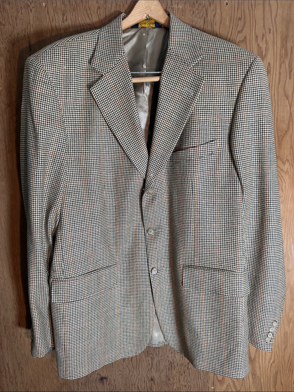 Brooks Brothers Tan and Brown Glen Plaid Sport Coat
